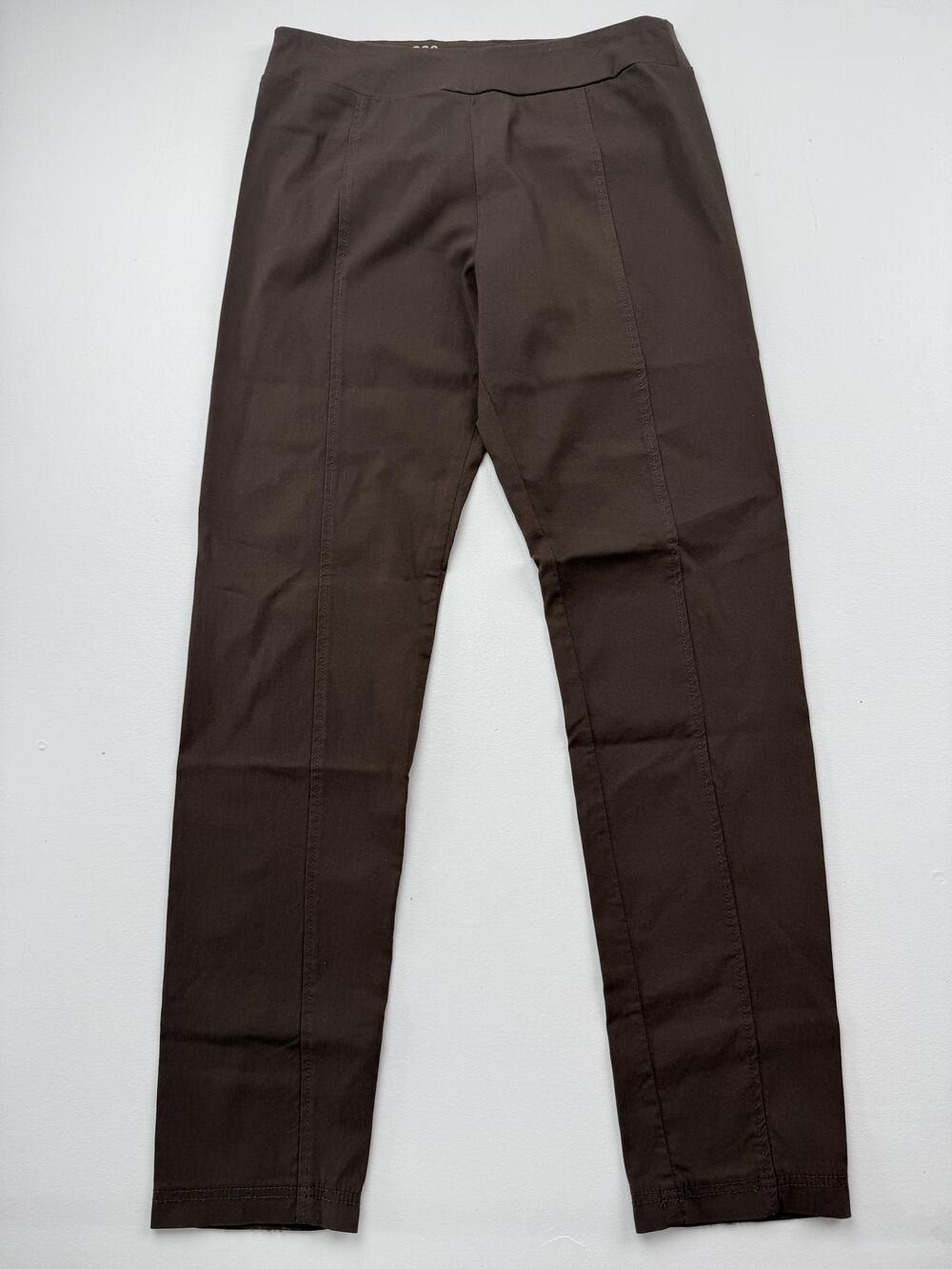 King Ranch Pants Womens 8 Brown Ponte Classic Fit Pull On Dress Stretch Office